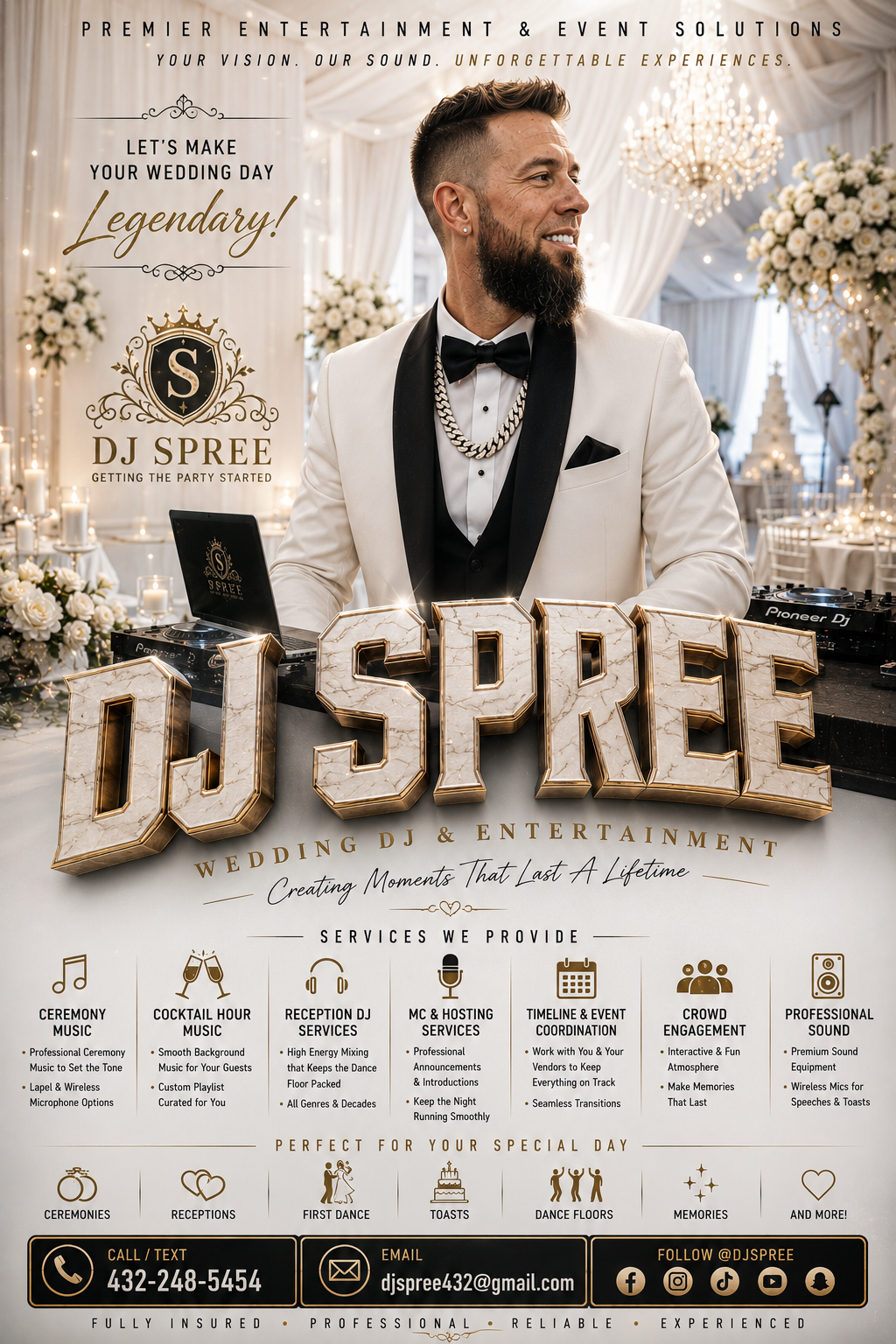 DJ Spree — Wedding DJ & Entertainment flyer