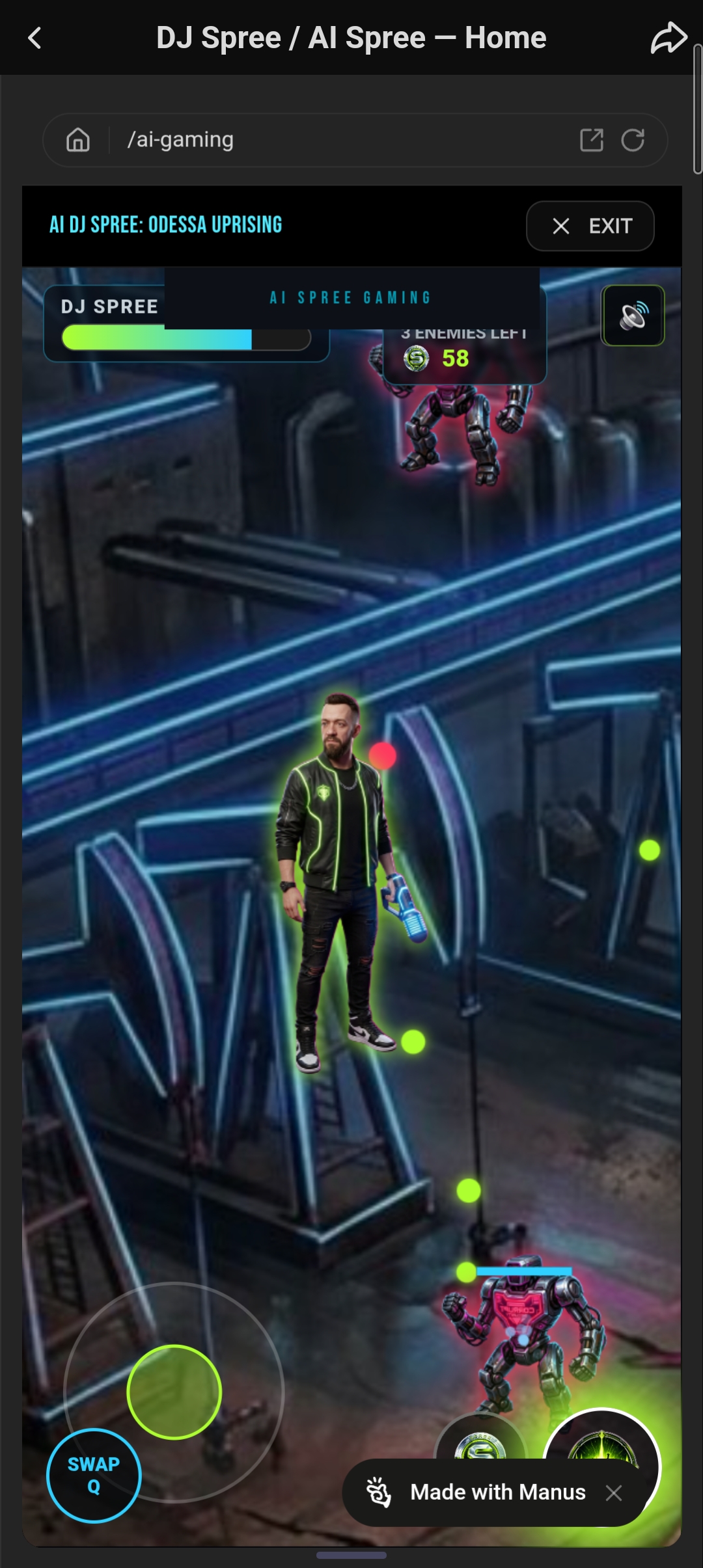 DJ Spree character in oil field environment