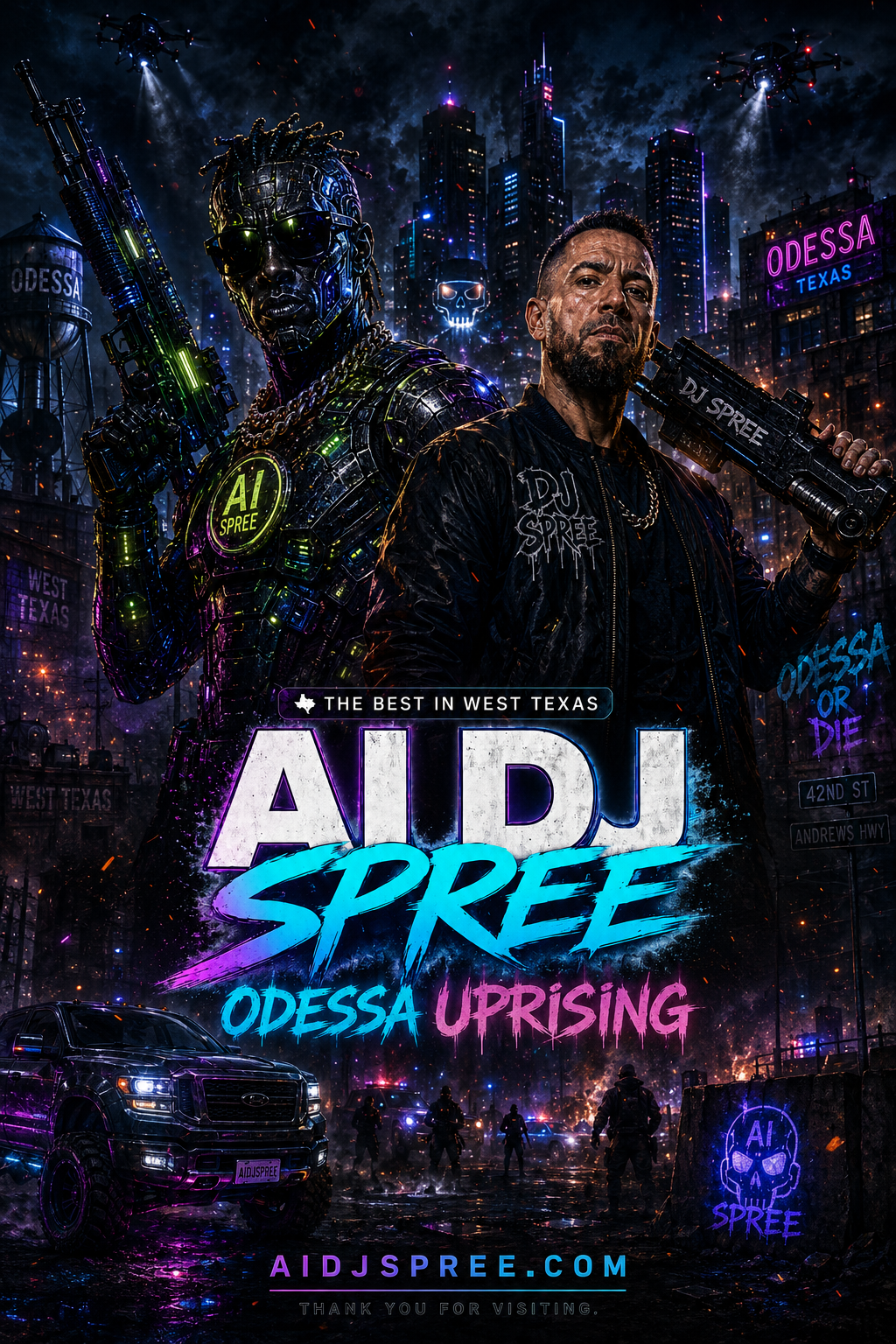 AI DJ Spree: Odessa Uprising — promotional art